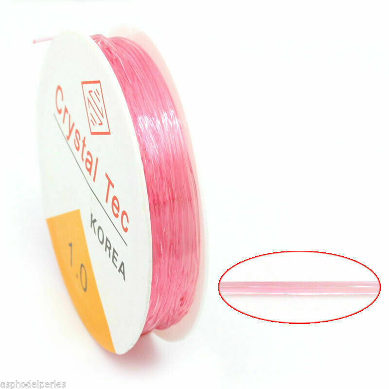 Bobine de fil élastique ROSE 10 m - diamètre 1 mm