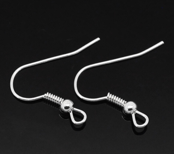 15 paires de crochets de boucles d'oreilles argenté 21 x 18 mm sans nickel 