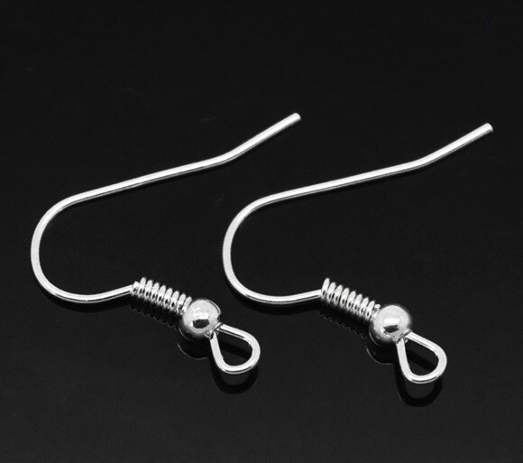 15 paires de crochets de boucles d'oreilles argenté 21 x 18 mm sans nickel