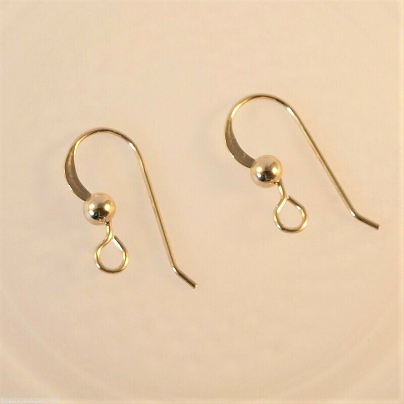 Paire de crochets de boucles d'oreilles en or rempli (gold filled) 15 mm