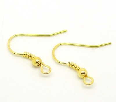 15 paires de crochets de boucles d'oreilles dorées 21 x 18 mm sans nickel