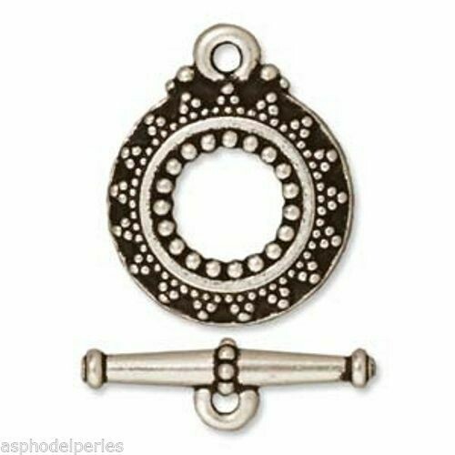 Fermoir en T toggle clasp argenté 20 mm