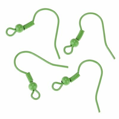 5 paires de crochets de boucles d'oreilles vertes 19 mm