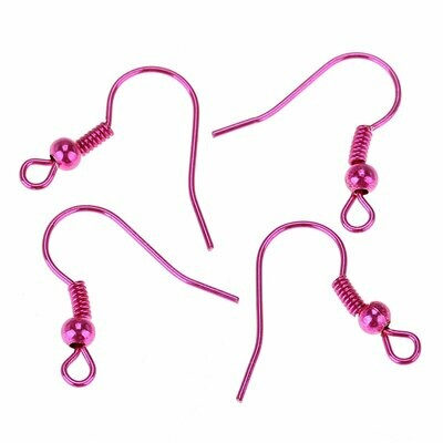 5 paires de crochets de boucles d'oreilles roses 19 mm