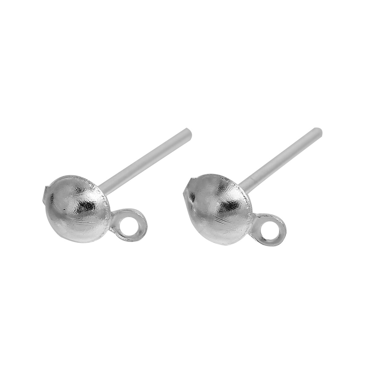 20 paires de clous d'oreilles argentées 12 mm