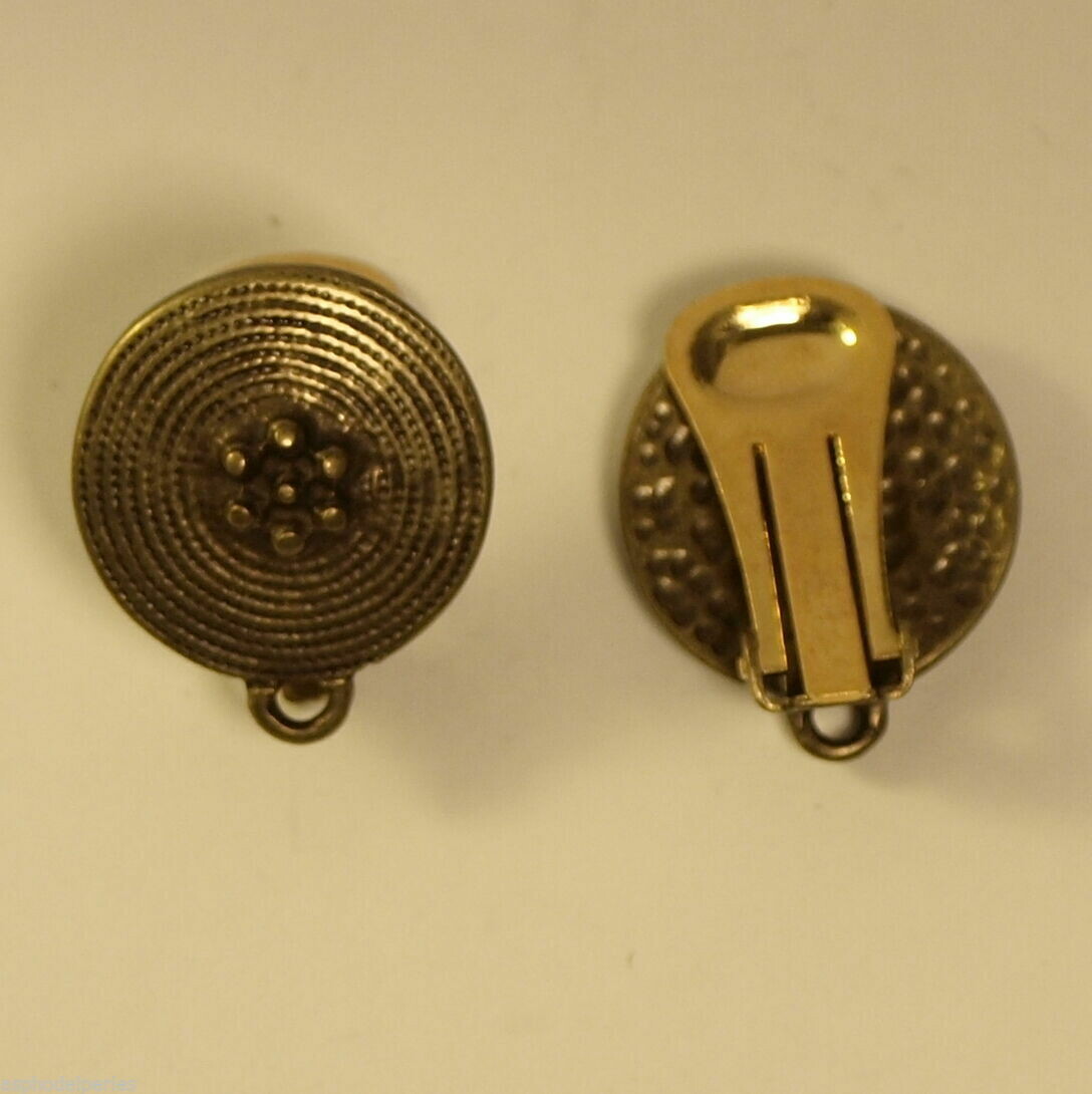 Paire de clips de boucles d'oreilles doré antique 22 mm