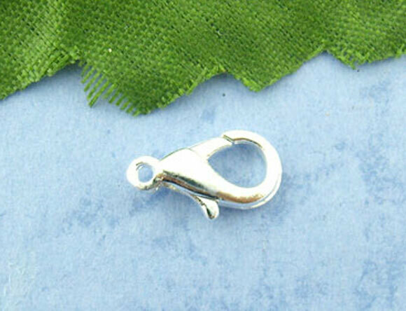 10 mousquetons argentés  12 x 6 mm