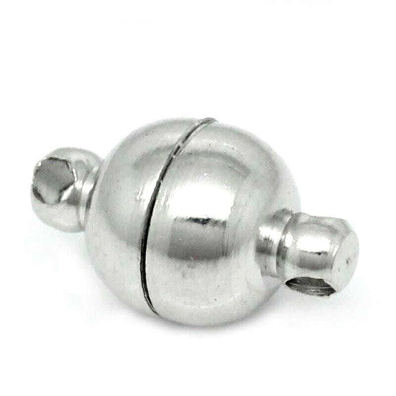 Fermoir magnétique argenté  11 X 6 mm
