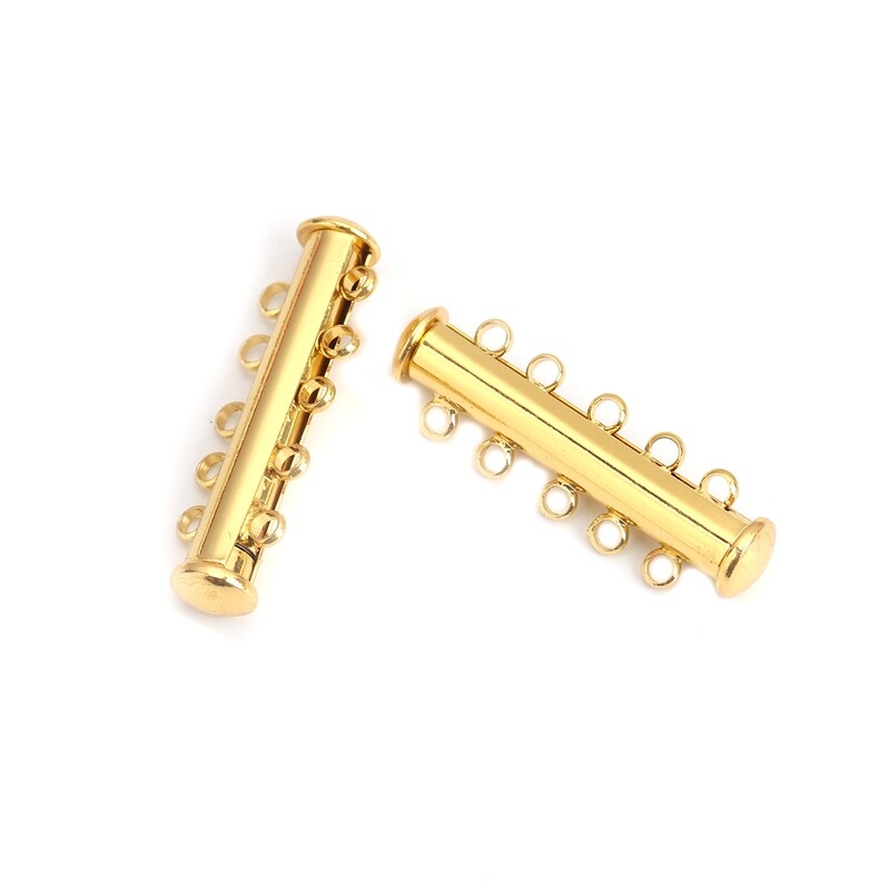 Fermoir 5 rangs aimanté coulissant 30 x 10 mm sans nickel doré