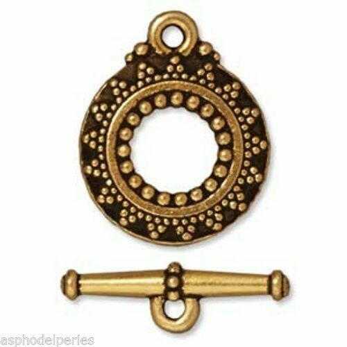 Fermoir en T toggle clasp doré vieilli 20 mm