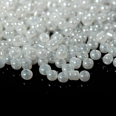 20 g de perles de rocaille blanc nacré taille 10