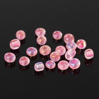 20 g de perles de rocaille économique rose irisé 10