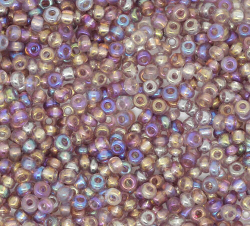 20 g de perles de rocaille  enfant économique violet irisé taille 10