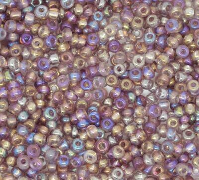 20 g de perles de rocaille enfant économique violet irisé taille 10