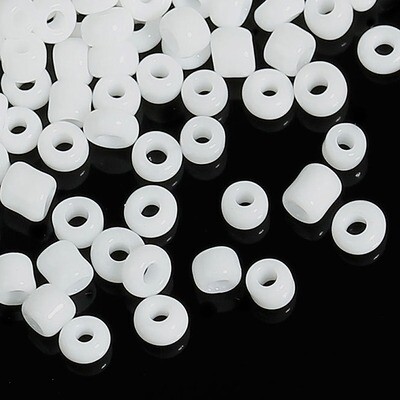 20 g de perles de rocaille enfant économique blanc opaque taille 10