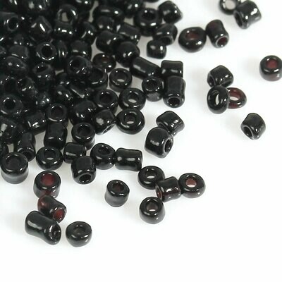 20 g de perles de rocaille enfant économique noir taille 10