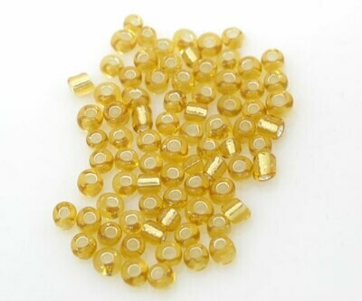 20 g de perles de rocaille enfant économique doré silverlined taille 10
