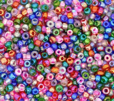 20 g de perles de rocaille enfant économique mélange irisé taille 10