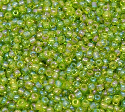 20 g de perles de rocaille enfant économique vert irisé taille 7