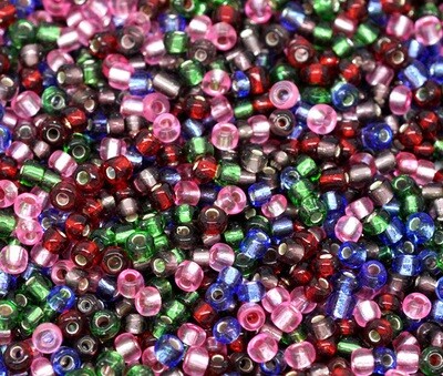 20 g de perles de rocaille enfant économique mélange silverlined taille 7