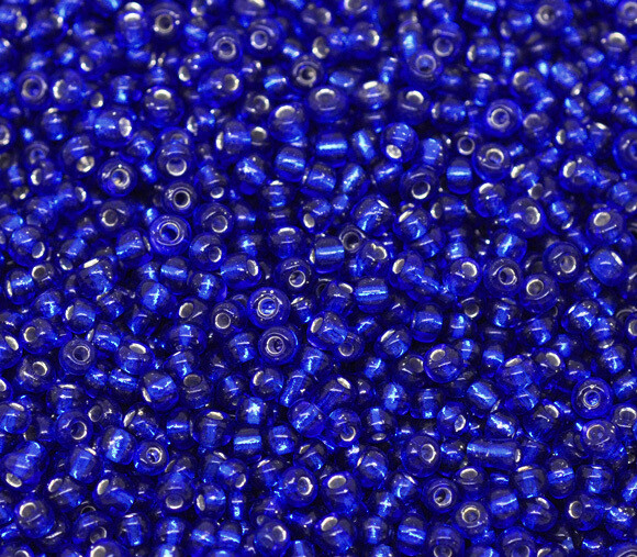 20 g perles de rocaille  enfant économiques - bleu nuit silver lined - taille 7