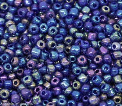 20 g perles de rocaille enfant économiques - bleu marine AB - taille 6