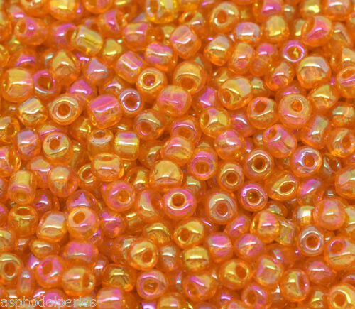 20 g perles de rocaille  enfant économiques -  orange AB - taille 6