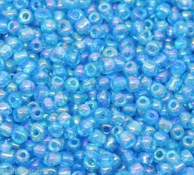 20 g perles de rocaille enfant économiques - bleu AB - taille 6