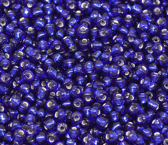 20 g perles de rocaille  enfant économiques - bleu nuit silver lined - taille 6