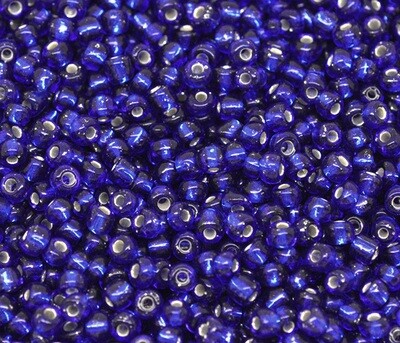 20 g perles de rocaille enfant économiques - bleu nuit silver lined - taille 6