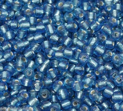 20 g perles de rocaille enfant économiques - bleu clair silver lined - taille 6
