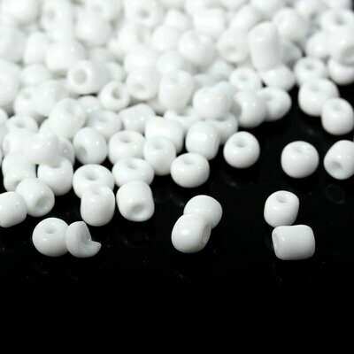 20 g perles de rocaille enfant économiques - blanc opaque - taille 6