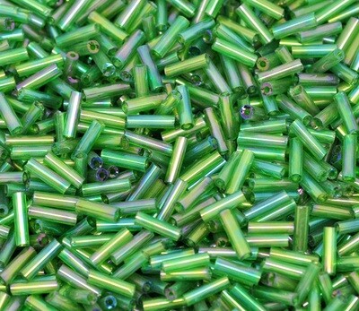 20 g perles de rocaille économique tube 7 x 2 mm - Vert AB