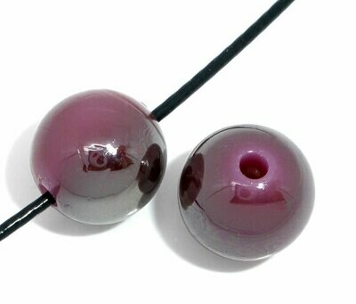 10 perles acryliques violet et gris 10 mm