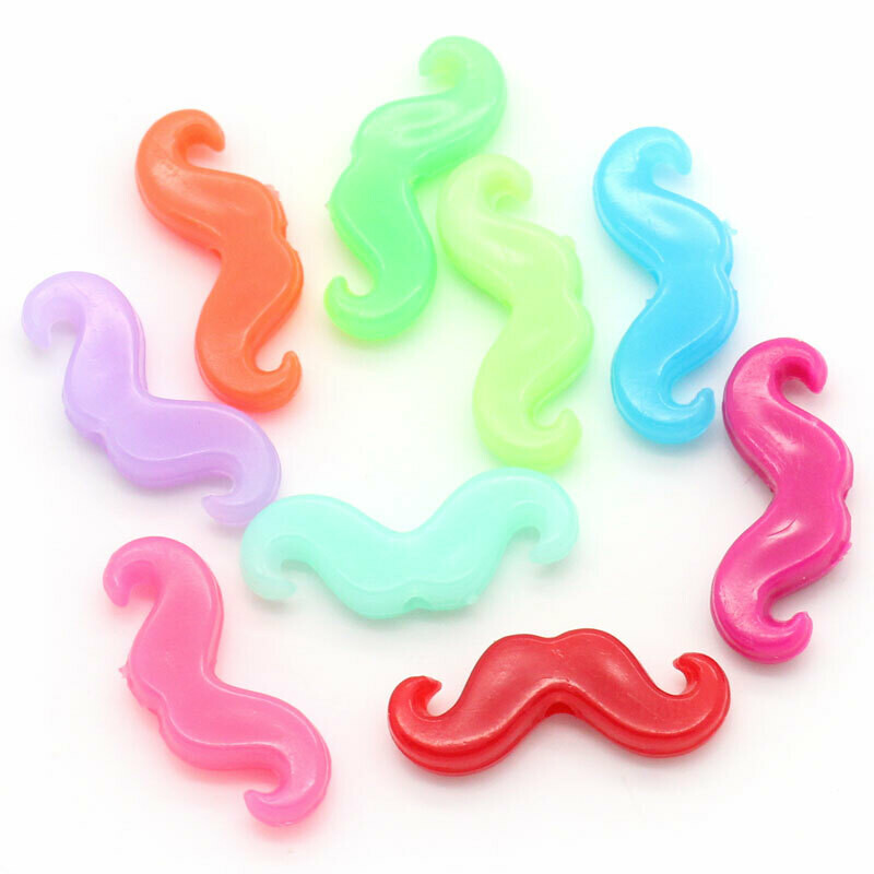 20 intercalaires moustache en acrylique de couleur 20 x 8 mm