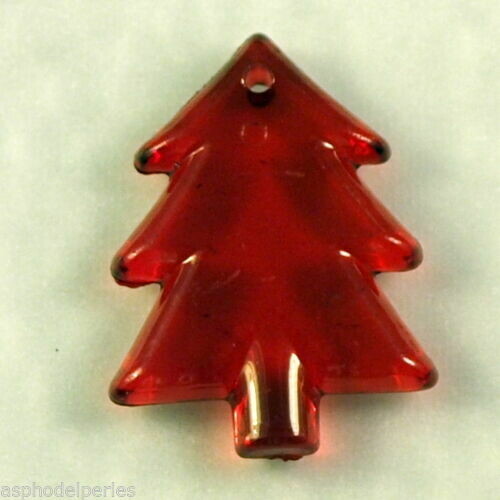 6 pendentifs sapin rouge en acrylique 30x23 mm