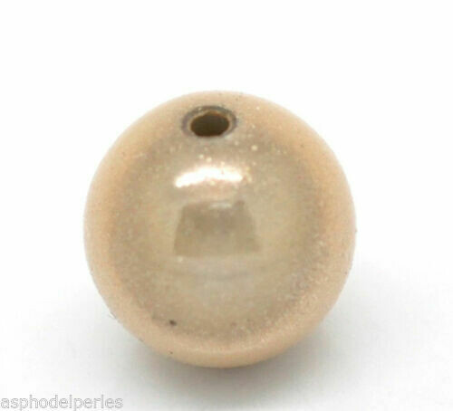 5 perles miracles rondes 14 mm ROSE CLAIR