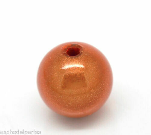 2 perles miracles rondes 20 mm MARRON