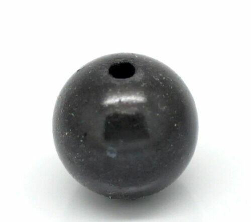 2 perles miracles rondes 20 mm GRIS TRES FONCE