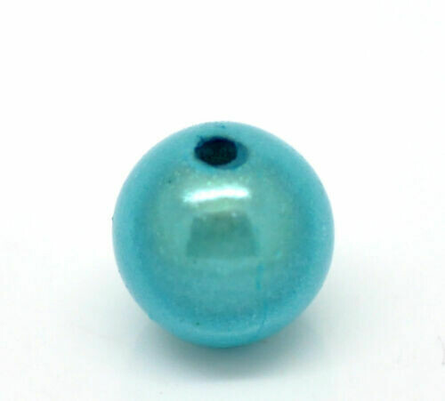 10 perles miracles rondes 10 mm TURQUOISE