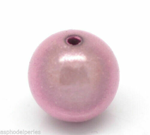 10 perles miracles rondes 10 mm ROSE CLAIR