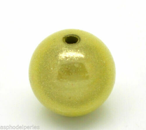 10 perles miracles rondes 10 mm JAUNE VERT