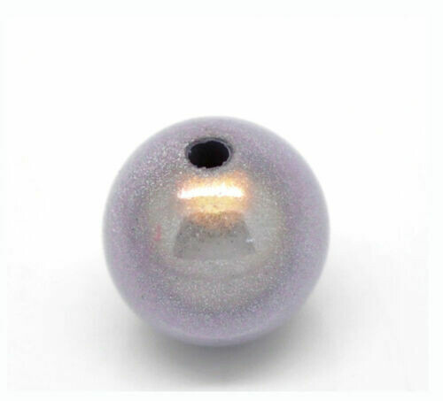 10 perles miracles rondes 10 mm MAUVE