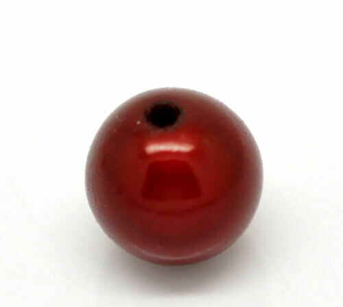 10 perles miracles rondes 10 mm ROUGE