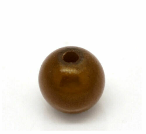 10 perles miracles rondes 10 mm MARRON