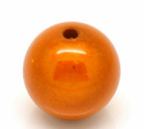 10 perles miracles rondes 10 mm ORANGE