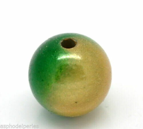 20 perles miracles 8 mm BICOLORE VERT