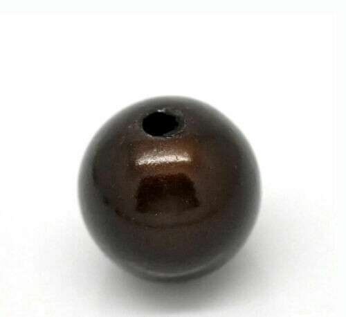 20 perles miracles 8 mm MARRON FONCE