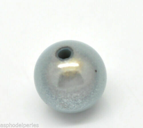 20 perles miracles 8 mm GRIS BLEU