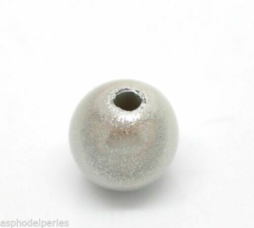 20 perles miracles 8 mm GRIS CLAIR